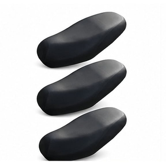 NICEXMAS 3-Piece Black PU Motorcycle Seat Covers for Moped Rain and Comfortable Riding