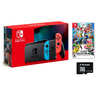 Nintendo Switch Super Smash Bundle: Super Smash Bros Ultimate and Nintendo Switch 32GB Console with Neon Red and Blue Joy-Con