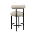 thumbnail image 6 of Meridian Furniture Bordeaux Taupe Vegan Leather Counter Stool (Set of 2), 6 of 10