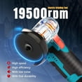 thumbnail image 7 of 12V Angle Grinder, 19500rpm Mini Cordless Brush Angle Grinder Kit, Angle Grinding Tool with 2pcs Batteries for Wood Metal Cutting, Polishing, Grinding (brush), 7 of 7