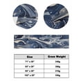 thumbnail image 3 of Bed Runner Scarf Twin Size, White Navy Blue Stain Bed Runners & Scarves for Foot of Beds, Marble Texture Abstract Art Decorative Bedding Runner Scarf for Hotel Home Bedroom, 3 of 6