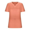 thumbnail image 3 of Cotton Tops Summer Womens Plus Size Tshirts Casual Short Sleeve V Neck T Shirt 1X-5X Loose Fit Tunic Blouse (2XL, Orange), 3 of 5