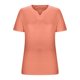thumbnail image 2 of Camisetas Casuales de Mujer Cuello en V Color Sólido Camiseta de Gran Tamaño Poliéster Ligero, Blusa Suelta para Verano Primavera Diaria, 2 of 5