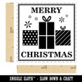 thumbnail image 2 of Merry Christmas Holiday Gifts Self-Inking Rubber Stamp Ink Stamper - Sky Blue Ink - Small 1 Inch, 2 of 7