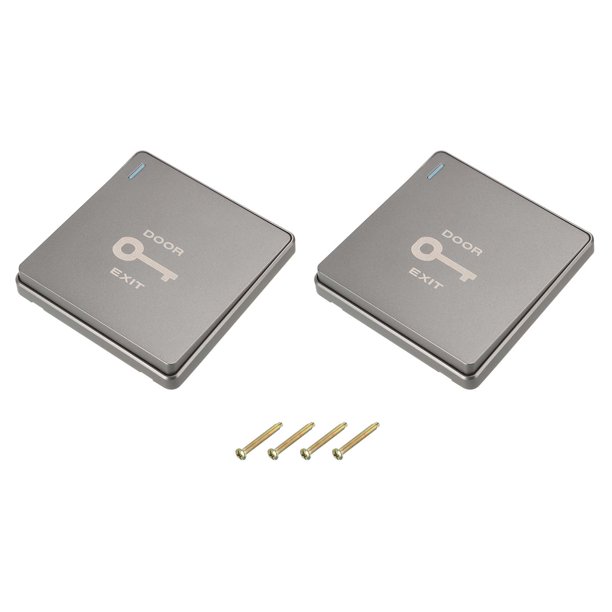 Botón interruptor de liberación Unique Bargains 1 Grupo 1 Vía Cuadrado PC Plata Gris 250V 10A paquete de 2
