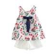 thumbnail image 4 of Futezty Girls Summer Outfits, 4th of July Baby Girl Outfits Girls Christmas Long Sleeve Letter Prints Pullover Tops Trumpet Pants Outfits, 4 of 7