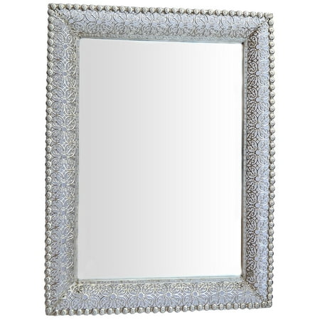 Lulu Decor  Silver  Metal Wall  Mirror 22 x 30 Lacy 