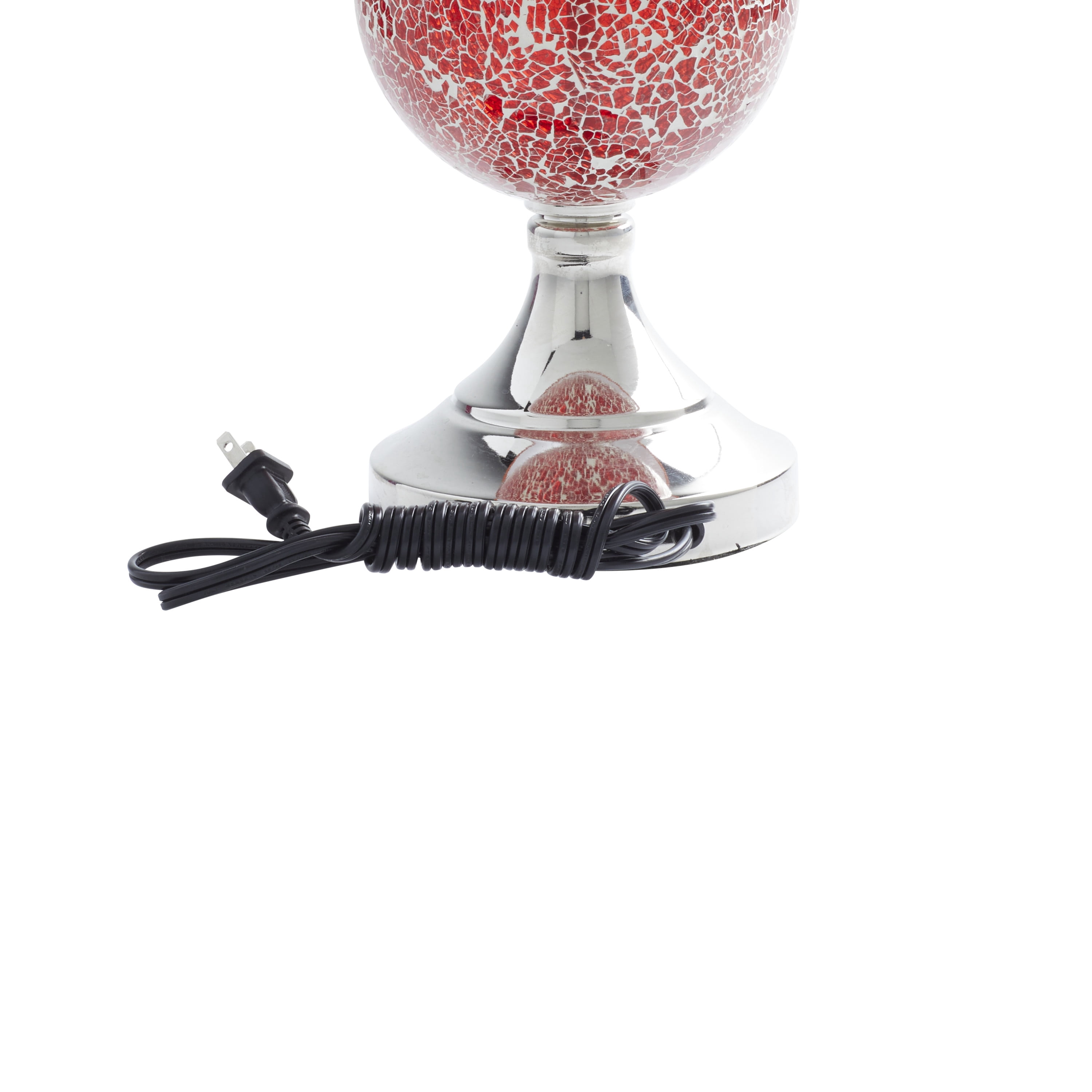 DecMode Red Glass Glam Table Lamp 25", Set of 2