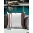 thumbnail image 3 of Outdoor Pillows Waterproof, Brown Striped Throw Pillows with Inserts Included, Stripes Farmhouse Modern Indoor Outdoor Decorative Lumbar Pillow for Bed/Couch/Patio 16"x16", 1Pcs, 3 of 8