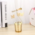 thumbnail image 2 of Candle Holders Design Rotating Tealight Candle Stand Table Centerpiece Tabletop Decoration for Home Party Wedding (Golden), 2 of 9