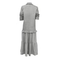 thumbnail image 4 of Hvogkswy Denim Dress for Women Long Sleeve Lapel Button Down Flowy Long Dress Loose Bohemian Denim Shirt Maxi Dresses with Ruffle Hem, 4 of 4