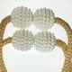 thumbnail image 2 of 4 piezas de cortina de perlas Tiebacks Europea Holdback con Beige magnético Sunnimix Cortina de ventana Tieback, 2 of 3