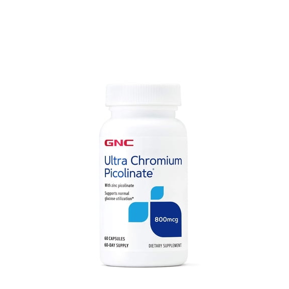 GNC Ultra Chromium Picolinate 800mcg, Supports Glucose Utilization, 60 Capsules