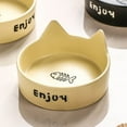 thumbnail image 5 of Tvtnvo Ceramic Dog and Pet Food and Water Bowl Set with Non Slip Wooden Stand Elevated Pet Bowls for No Spill Feeding Lead Free Modern Design for Home Feeding Station Yellow 6.1in, 5 of 6