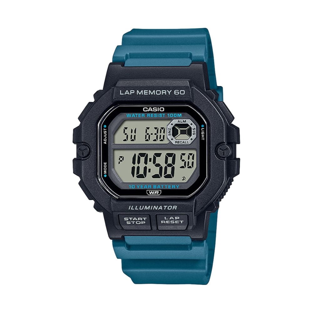 Casio Men's Heavy Duty Designed Sport Watch with 60-Lap Memory Green/Black - WS1400H-3AV