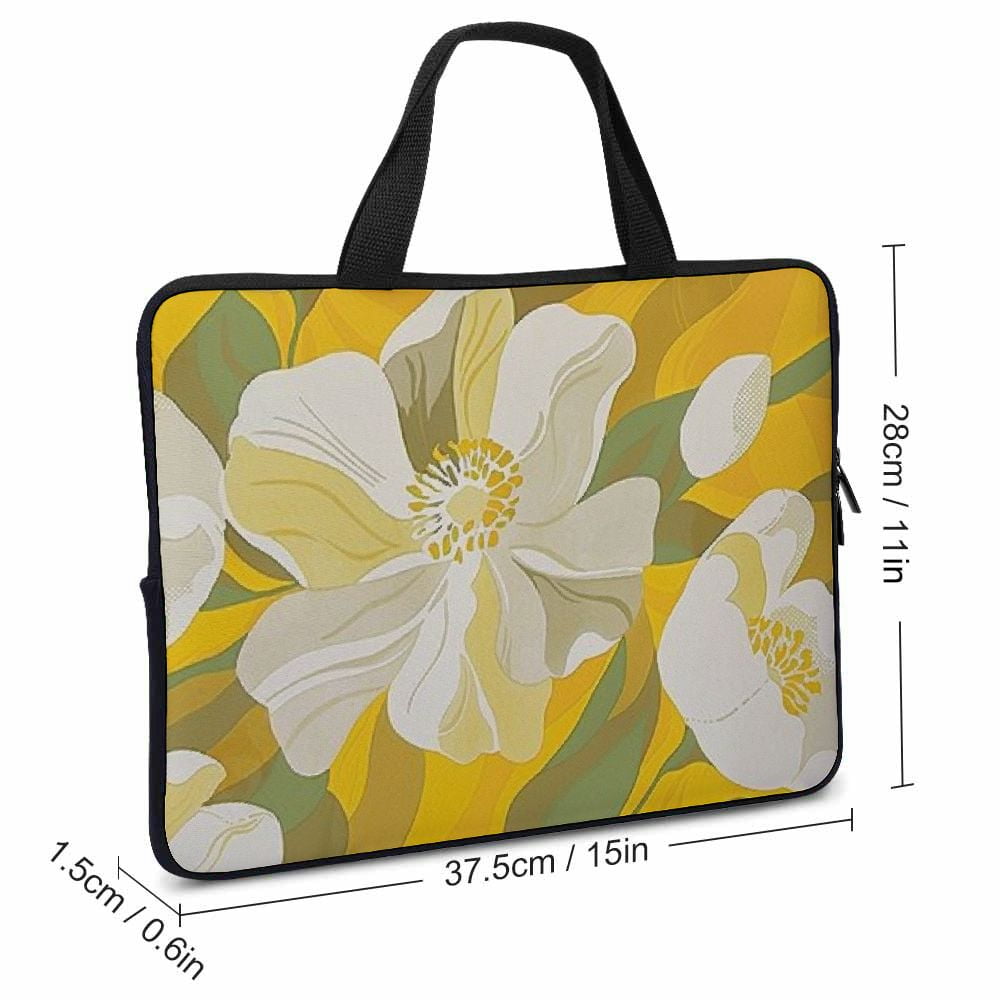 JRXY Flowers Laptop Carrying Bag Diving Fabric Soft Travel Case Idea 15inch