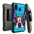thumbnail image 1 of DALUX Hybrid Kickstand Holster Phone Case Compatible with Galaxy A20 2019 - Teal Sugar Boston Terrier, 1 of 1