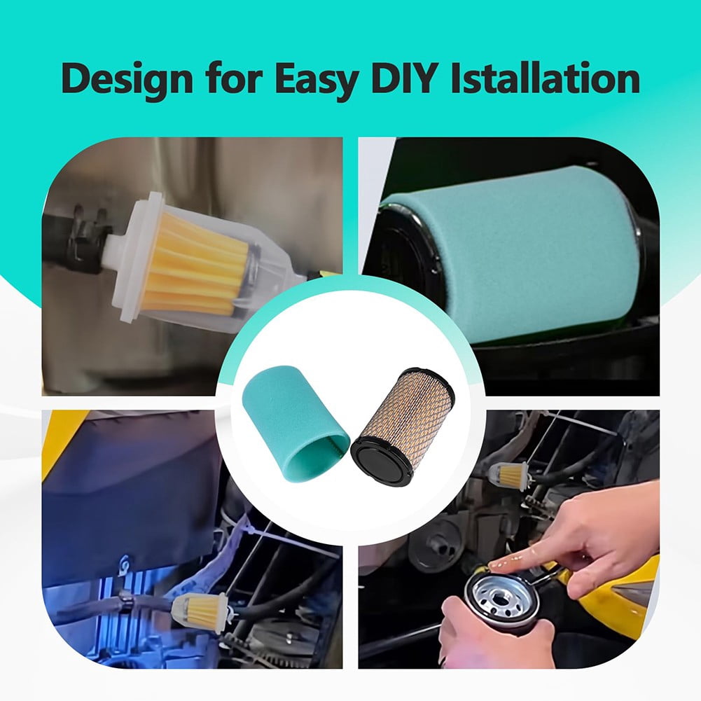 5-Piece Air Filter Oil Change Kit Parts Compatible With Many Lawn Mowers