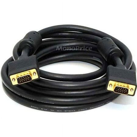 UPC: 0844660036227 | Monoprice Super VGA Cable – 15 Feet – Male to Male With Ferrites For In-Wall Installation | Gold Plated  CL2 Rated