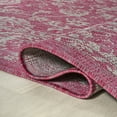 thumbnail image 3 of JONATHAN Y SANTA MONICA 5' Square Area Rug, Tela Bohemian Textured Weave Floral - Fuchsia/Light Gray, SMB100G-5SQ, 3 of 7