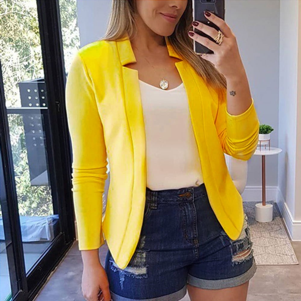 HRSR Women Blazer Thin Long Sleeve 