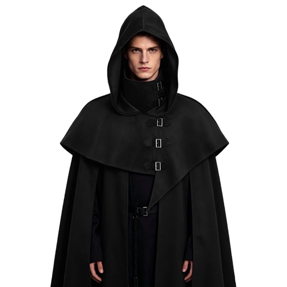 APEXFWDT Halloween Cowl Cloak Men Women Medieval Hood Cap Hooded Cloak Renaissance Gothic Vintage Costumes
