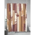 thumbnail image 5 of Fsddascl Brown Beige Shower Curtain Set - Long 72" x 84" Washable Bathtub Curtain with 12 Hooks, Vintage Farmhouse Shabby Wooden Grain Waterproof Fabric Stall Shower Curtains for Bathroom/Bathtub, 5 of 6