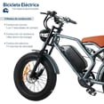 thumbnail image 4 of Bicicleta Eléctrica Bluelander, Velocidad Máxima de 51 km/h, Potencia del Motor de 750W, Batería de 48V, 7 Velocidades y Frenos de Disco, 4 of 5
