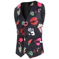 thumbnail image 2 of Puffer vest Mens Valentine Day Love Printing Dinner Date Suit Vest Vest Top, 2 of 9