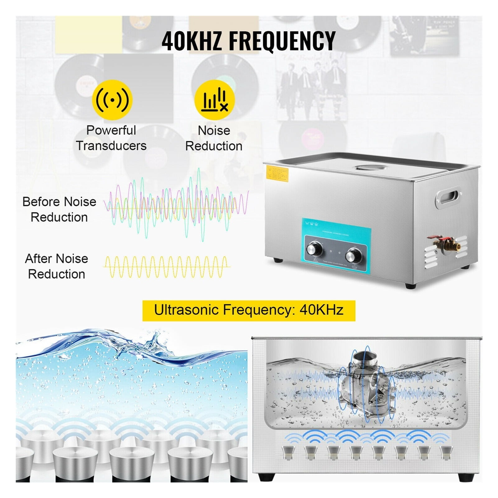 Electric Knob Ultrasonic Cleaner 2L 3L 6L 10L 15L 22L 30L Portable Washing Machine Lave-Dishes Ultrasound Home Appliance ,Strong Cleaning