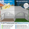 thumbnail image 3 of SANOPY 10x20 FT Heavy Duty Pop up Canopy , Commercial Canopy Tent, Adjustable Height Party Tent with 6 Removable Sidewalls, 4 Sandbags, Roller Bag, White, 3 of 13
