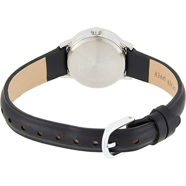 Reloj para Mujer Timex T20441 Easy Reader 25mm Negro/Plateado/Correa de Piel Blanca