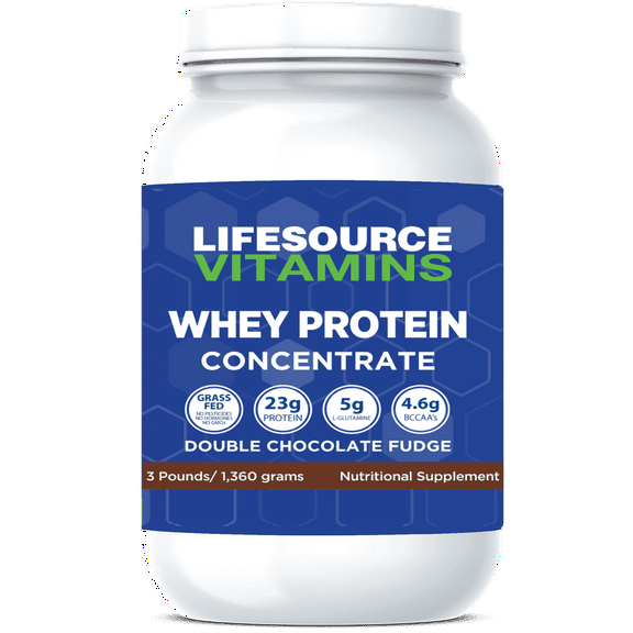 LifeSource Vitamins Grass Fed Whey Protein Powder, 3lb - Chocolate with Stevia