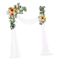 thumbnail image 1 of Arreglo floral de boda artificial Zulema con Drapeado rosa Blanco amarillo, 1 of 7