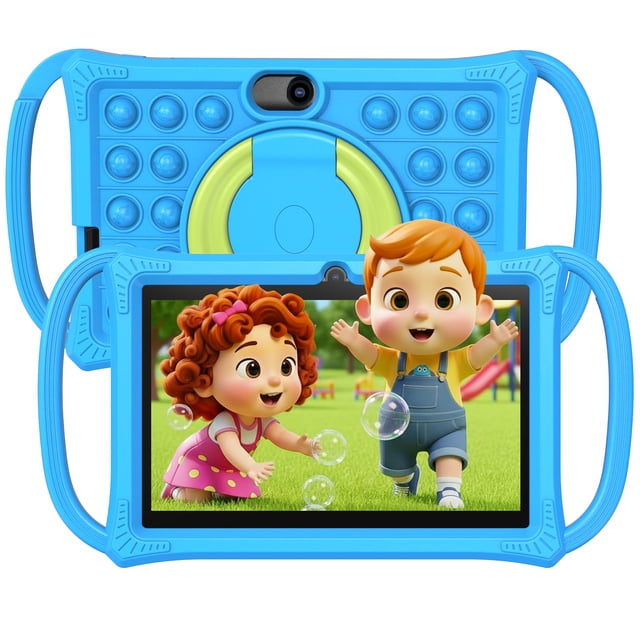 Tedupee Kids Tablet, 7 inch Android 13 Tablet for Kids, Quad Core Processor, 2GB RAM+32GB ROM, 1024 x 600 IPS, Wifi, Bluetooth,Parental Control - Blue