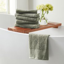 Ultra-Soft Featherspun Cotton Quick-Dry Hand Towel Set (6 Pack, Olive)
