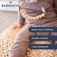 thumbnail image 4 of Mustard Babeehive Goods Beaded Wooden & Silicone Pacifier Clip | Perfect Blend of Fashion and Functionality | Natural Wood Rings and Soft Silicone Beads | Gentle on Gums, Teeth and BPA-Free, 4 of 8