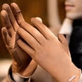 thumbnail image 3 of UDIYO 1 Pair Men Gloves Showable Fingertips Windproof Warm Solid Color Fine Stitching Running Gloves for Outdoor, 3 of 7