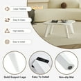 thumbnail image 4 of Small Cloud Coffee Table, 35.4" White Marbling Modern Tea Table, Irregular Low Center Table for Small Spaces Living Room Bedroom, Simple End Table with 4 Legs, 4 of 7