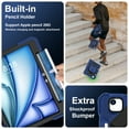 thumbnail image 6 of for iPad Air 6th Generation 11" 2024 M2 A2902/A2903/A2904 with Pencil Holder/360° Rotating Kickstand/Grip Handle/Shoulder Strap Kids Girls Heavy Duty Protective 3-Layers Cover, Darkblue+Black, 6 of 8