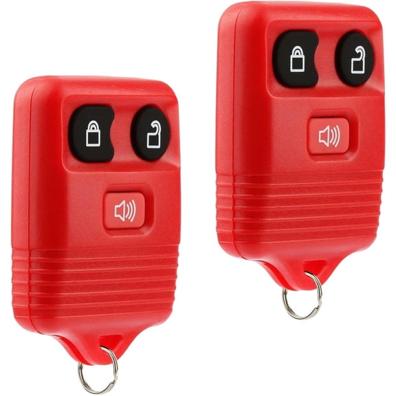Key Fob Keyless Entry Remote fits Ford, Lincoln, Mercury, F150 F250 F350 Escape Expedition Explorer Ranger Flex (Red), Set of 2