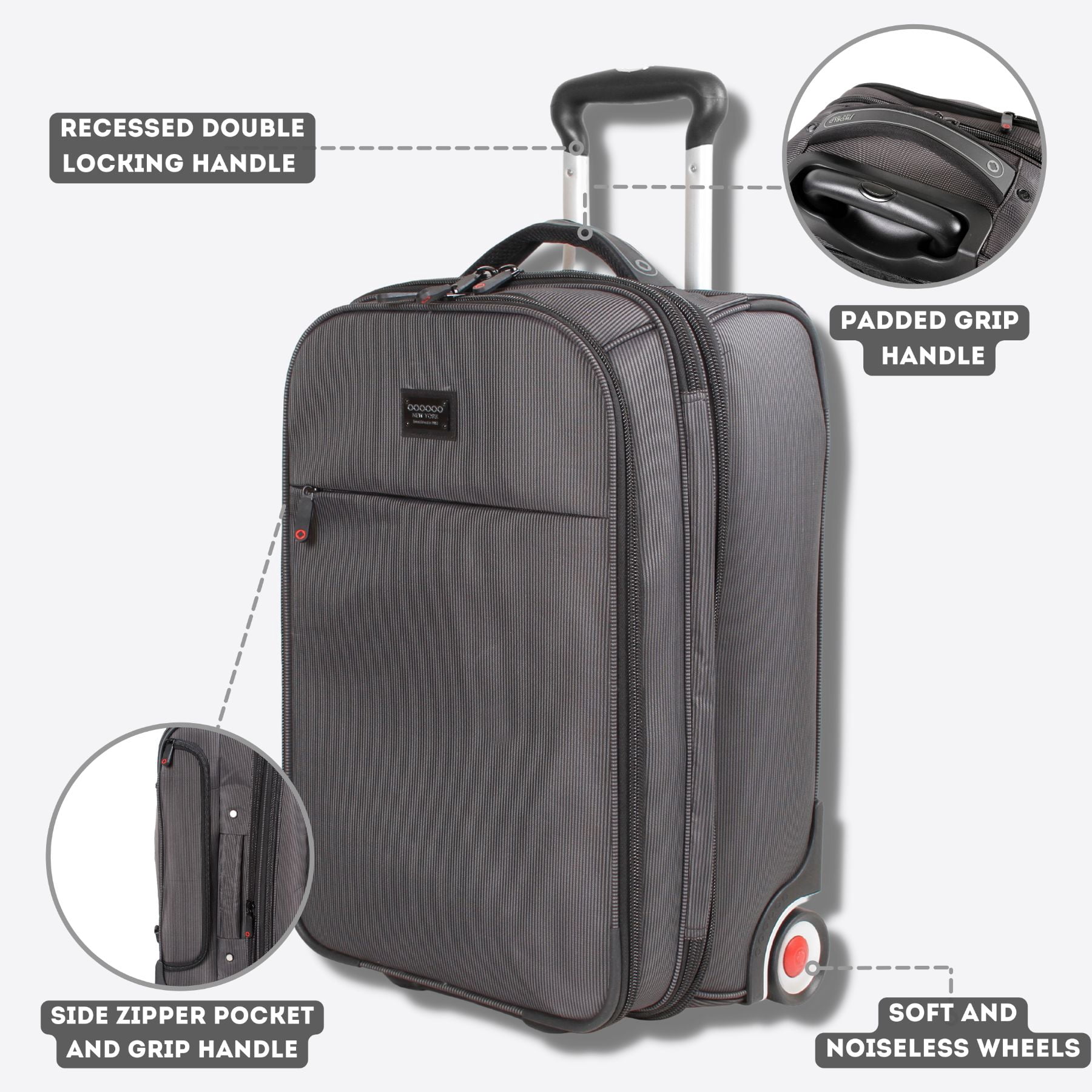 J World Ray Business Carry-on Rolling Backpack, Black