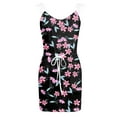 thumbnail image 4 of Cyber&Monday Deals Sundresses for Women Casual Summer - Summer Dresses for Women Pocketed Floral Mini Dress Spaghetti Strap Sleeveless Shirt Drawstring Sling Tank Dress, 4 of 5