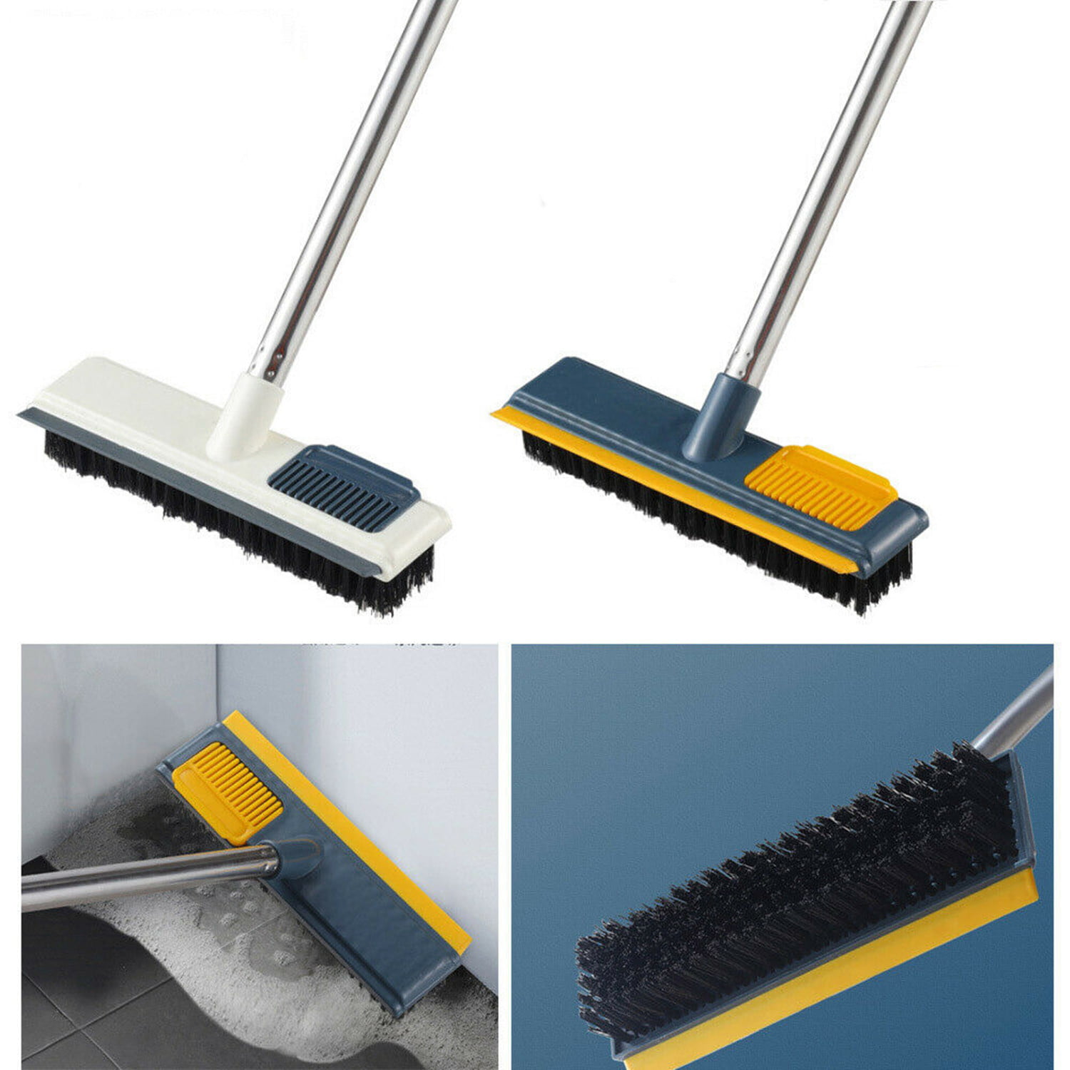 2 in 1 Floor Brush Scrubber with Long Handle Grout Brush 2023 New Upgrade  Scrape Stiff Bristle Cleaning Scrub Brush with Squeegee 120°Rotating Tile Brush  for Cleaning Bathroom Glass Patio Kitchen - Yahoo Shopping