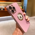 thumbnail image 5 of Cute for iPhone 13 Pro Max 6.7-inch Case with Gold Logo Circle,Plating Shockproof Protective Soft Silicone Back Cover Cases with Clear Acrylic Camera Lens Protector(Purple), 5 of 9