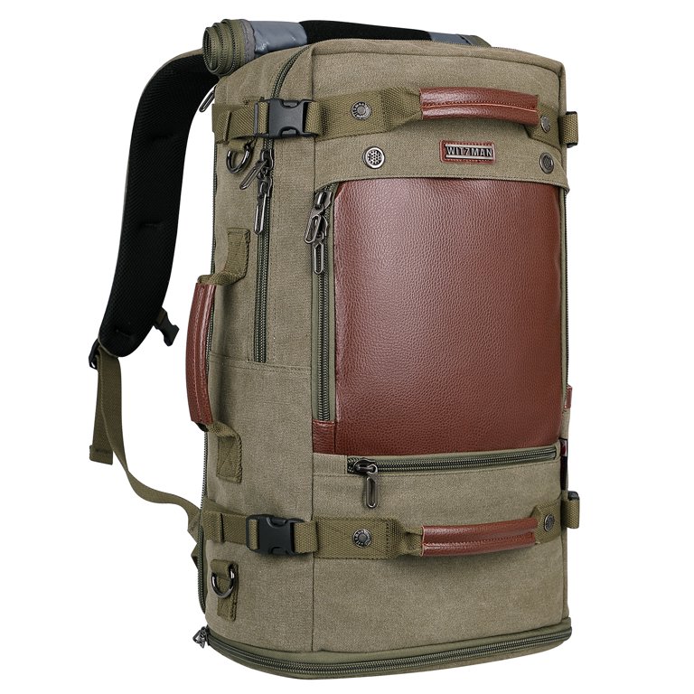 Army Green Canvas Travel Rucksack Backpack