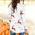 thumbnail image 7 of Women Christmas Open Front Cardigan Long Sleeve Reindeer Snow Dot Print Asymmetric Hem Holiday Outerwear, 7 of 7