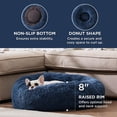 thumbnail image 3 of Cama para mascotas Calming Donut, lavable para perros pequeños, color azul marino, 3 of 6