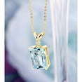 thumbnail image 5 of Gem Stone King 8.32 Ct Octagon Checkerboard Sky Blue Topaz White Diamond 18K Yellow Gold Plated Silver Pendant with Chain, 5 of 5