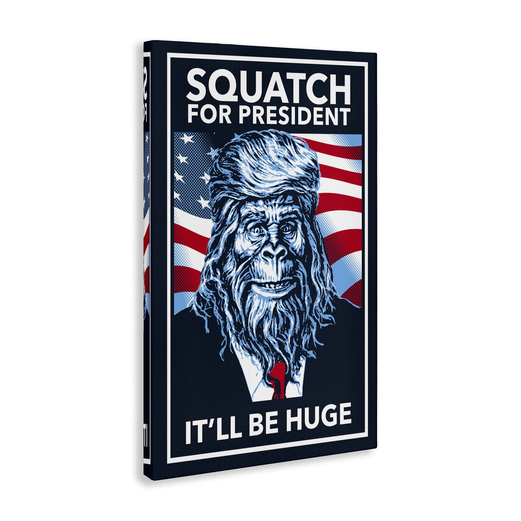 Stupell Industries Funny Mythical President Novelty Painting Gallery Wrapped Canvas Art Print Wall Art, 30 x 45